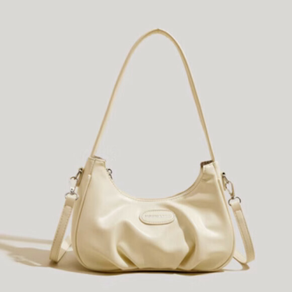 New high-end pu leather shoulder and armpit crossbody bag (white)