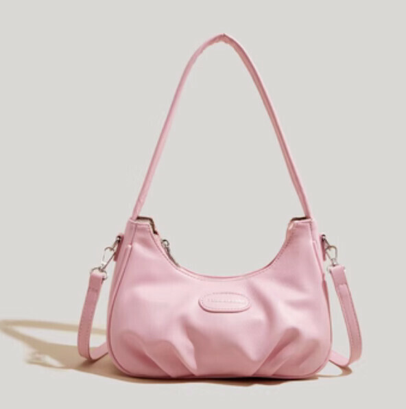 New high-end pu leather shoulder and armpit crossbody bag (pink)