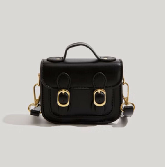 New pu leather mini portable shoulder crossbody bag (black)