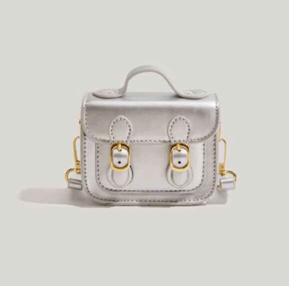 New pu leather mini portable shoulder crossbody bag (silver)