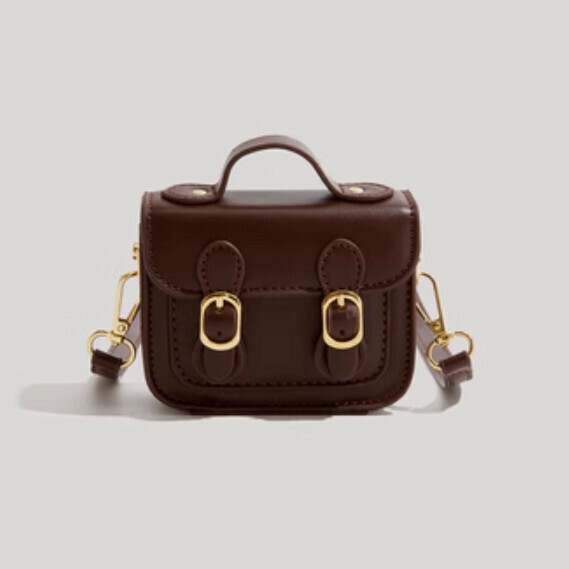 New pu leather mini portable shoulder crossbody bag (coffee color)