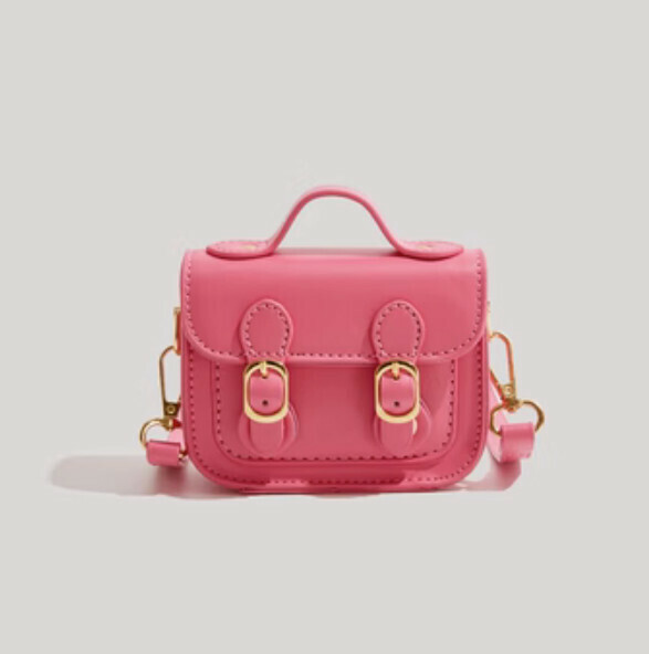 New pu leather mini portable shoulder crossbody bag (pink)