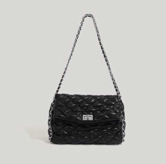 New Large Capacity Denim Shoulder Bag Crossbody Bag (Black)