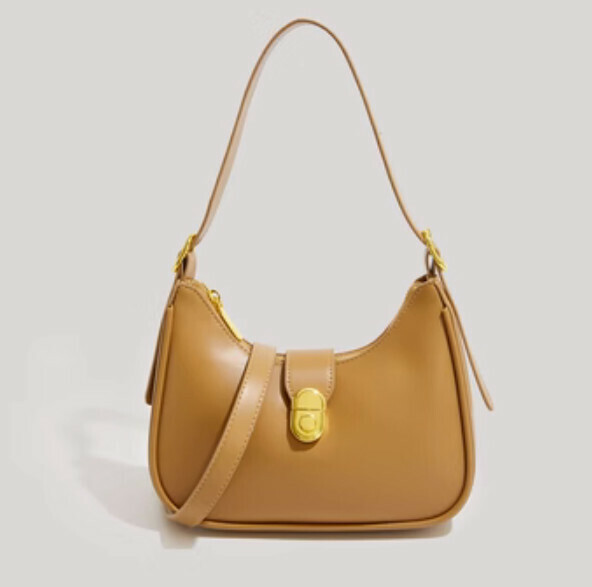 New style simple pu leather underarm shoulder crossbody bag (khaki)