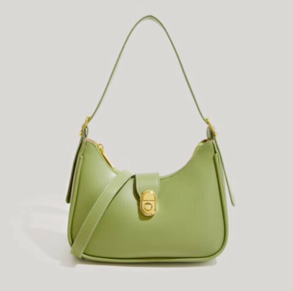 New style simple pu leather armpit single shoulder crossbody bag (green)