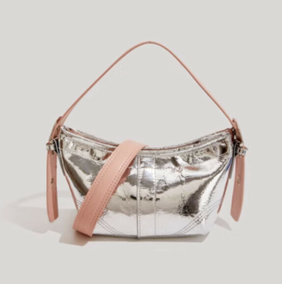 New high-end pu leather shoulder crossbody bag (pink)