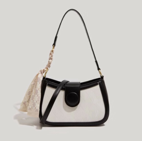 New high-end pu leather shoulder crossbody bag (black)