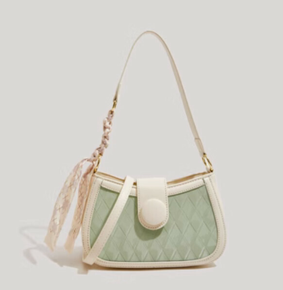 New high-end pu leather shoulder crossbody bag (green)
