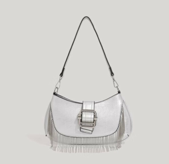 New high-end pu leather hand-held crossbody bag (silver)