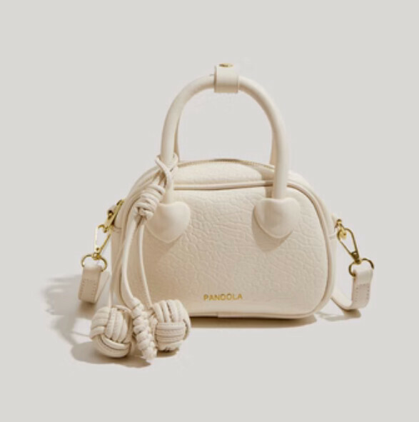 New pu leather shell portable shoulder crossbody bag (off-white)