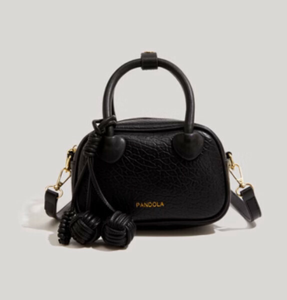 New pu leather shell portable shoulder crossbody bag (black)