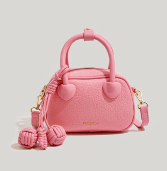 New pu leather shell portable shoulder crossbody bag (pink)