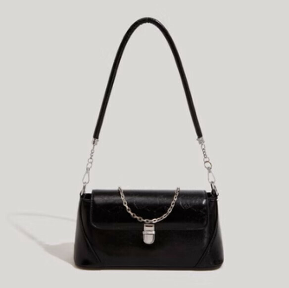 New pu leather fashionable handheld armpit bag (black)