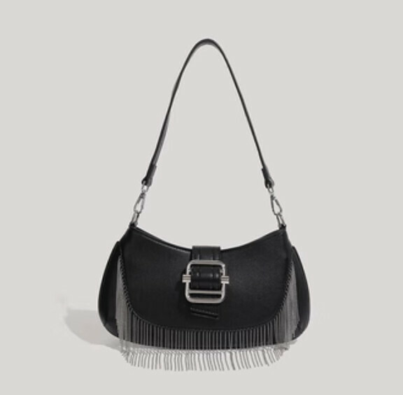 New high-end pu leather hand-held crossbody bag (black)