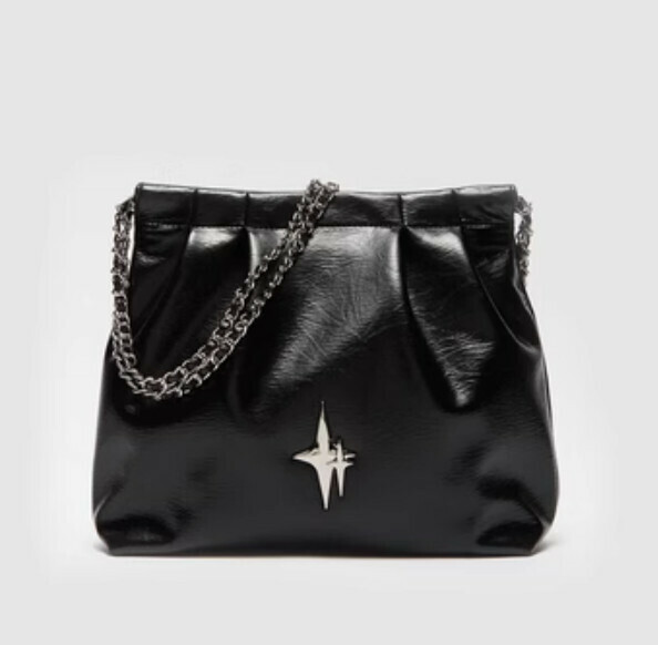 New pu leather large capacity shoulder casual crossbody bag (black)