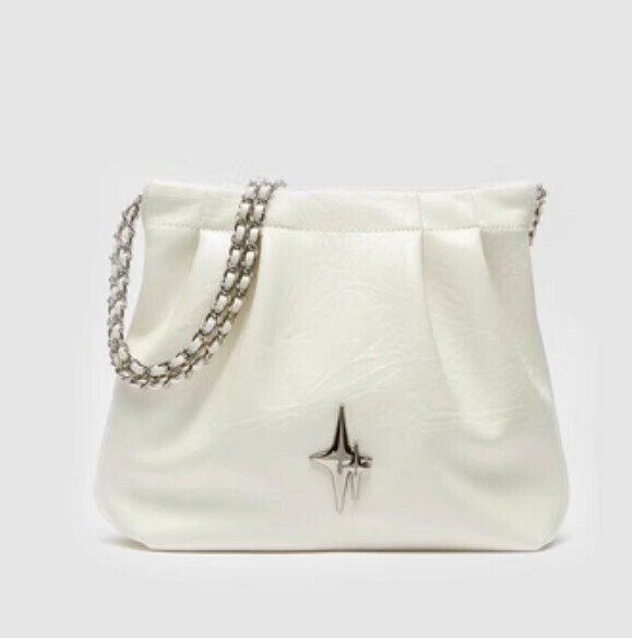 New pu leather large-capacity shoulder casual crossbody bag (off-white)