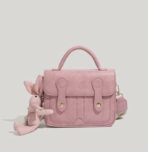 New pu leather commuter portable crossbody bag (pink)