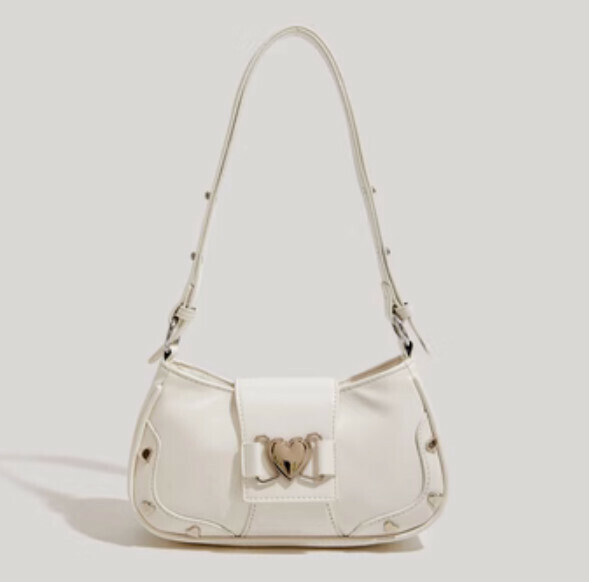 New pu leather love portable shoulder crossbody bag (white)