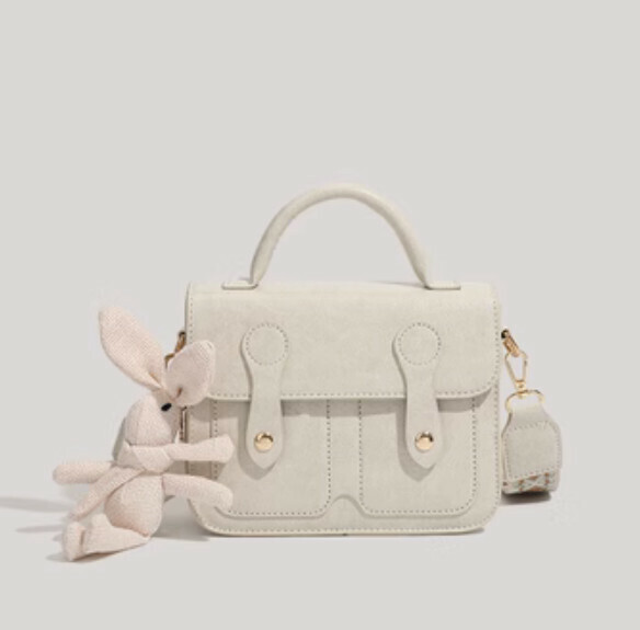 New pu leather commuter portable crossbody bag (white)
