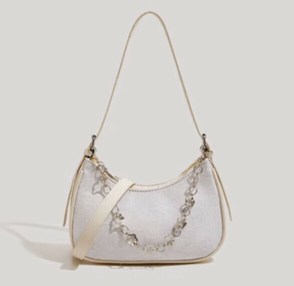New high-end portable shoulder crossbody bag (white)