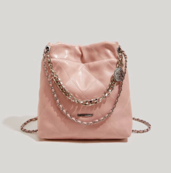 New pu leather large capacity chain shoulder crossbody bag (pink)