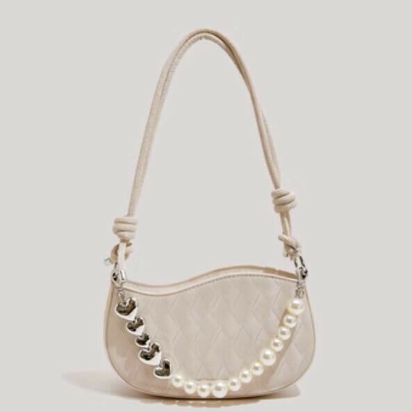 New pearl chain shoulder crossbody bag (off-white)