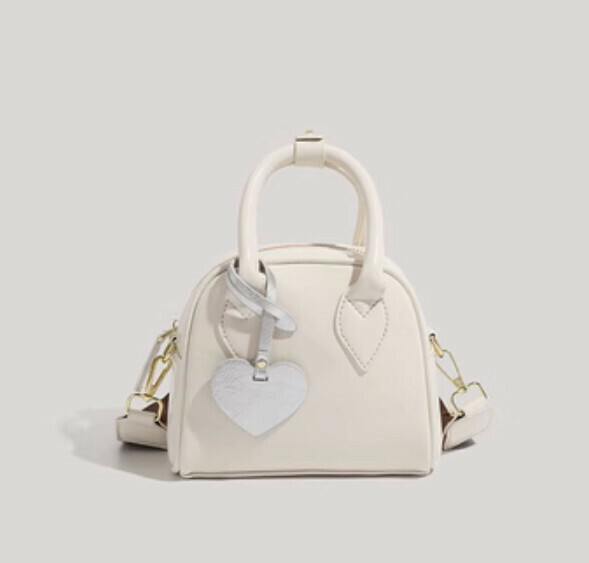 New pu leather large-capacity portable shoulder crossbody bag (off-white)