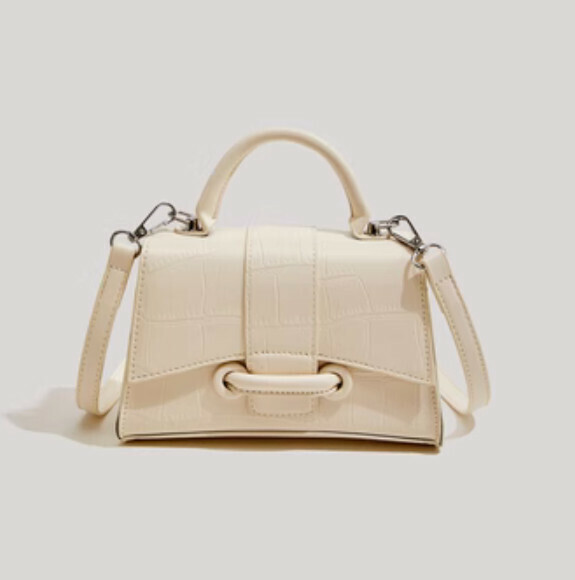 New pu leather portable shoulder crossbody bag (off-white)