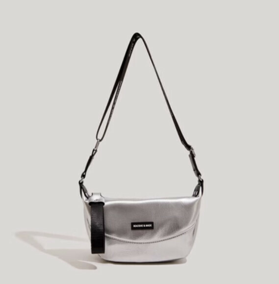 New pu leather shoulder crossbody dumpling bag (silver)
