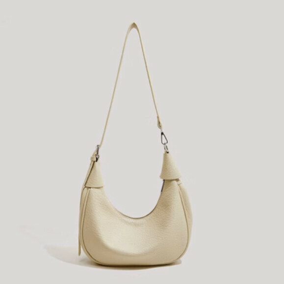 New pu leather high-end shoulder crossbody bag (tea white)