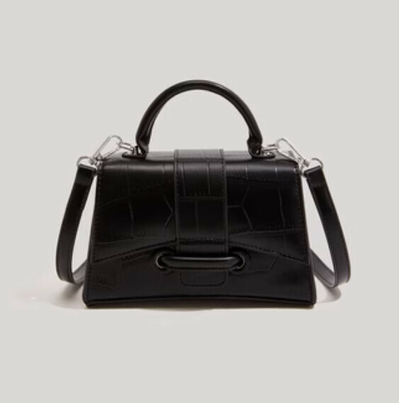 New pu leather hand-held crossbody bag (black)