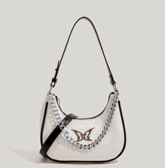 New high-end pu leather shoulder crossbody bag (white)