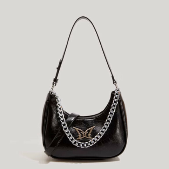 New high-end pu leather shoulder crossbody bag (black)