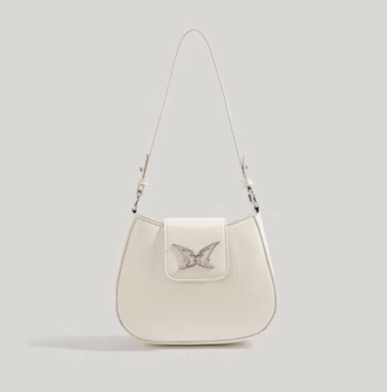 New high-end pu leather shoulder crossbody bag (off-white)