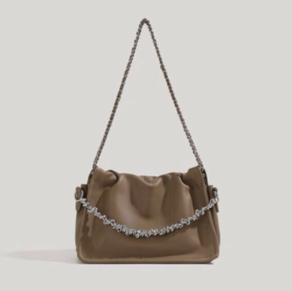 New pu leather large capacity chain shoulder bag (coffee color)