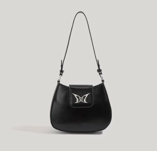 New high-end pu leather shoulder crossbody bag (black)