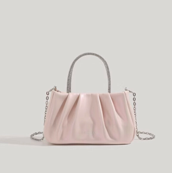 New French chain cloud hand-held crossbody bag (pink)