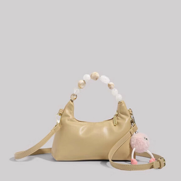 New pu leather versatile portable bucket bag crossbody bag (yellow)