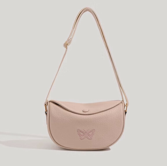 New pu leather high-end shoulder crossbody saddle bag (pink)