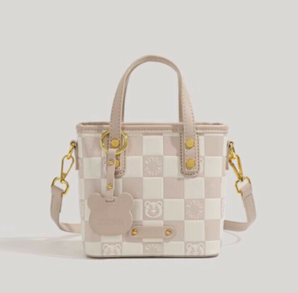 New pu leather versatile crossbody bucket bag (khaki)