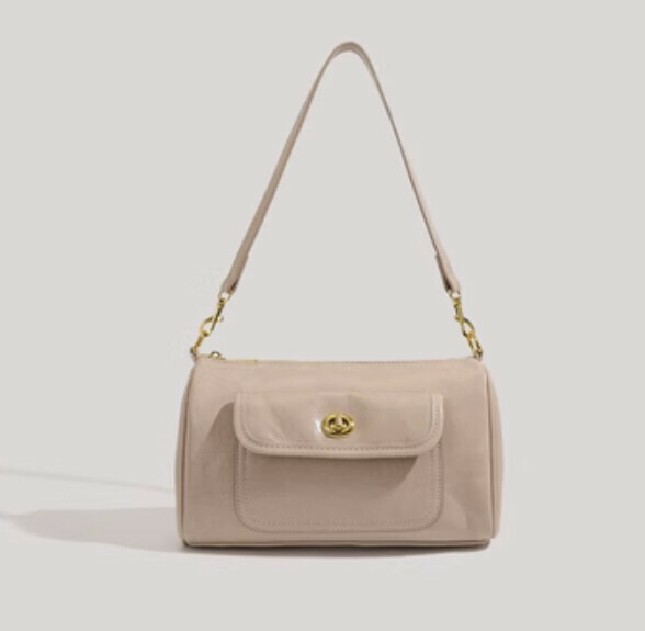 New pu leather high-end portable shoulder crossbody bag (off-white)