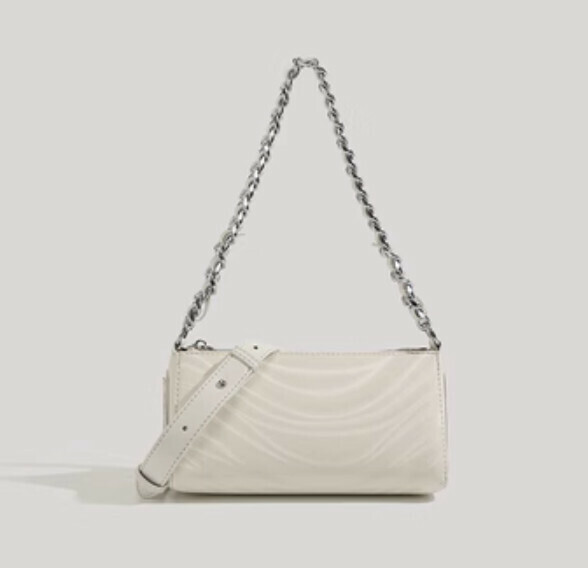 New pu leather fashion chain shoulder crossbody bag (white)