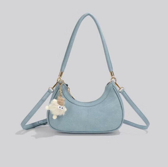 New pu leather commuter shoulder crossbody handbag (blue)