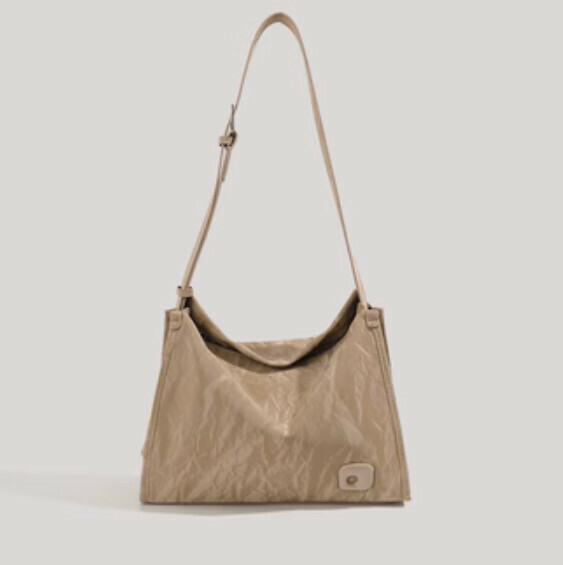New pu leather large capacity shoulder crossbody bag (camel)