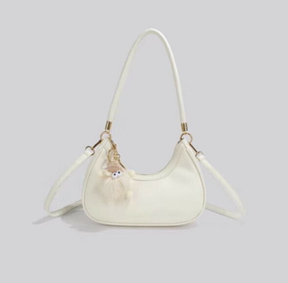New pu leather commuter shoulder crossbody handbag (off-white)