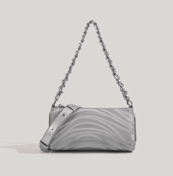 New pu leather fashion chain shoulder crossbody bag (silver)