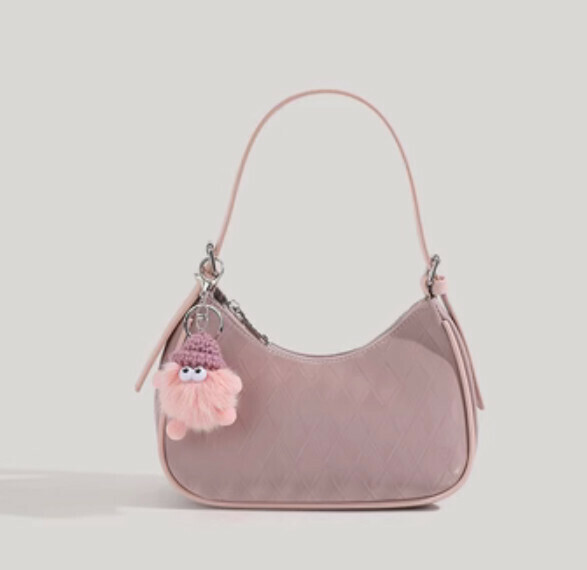 New pu leather high-end shoulder crossbody bag (pink)