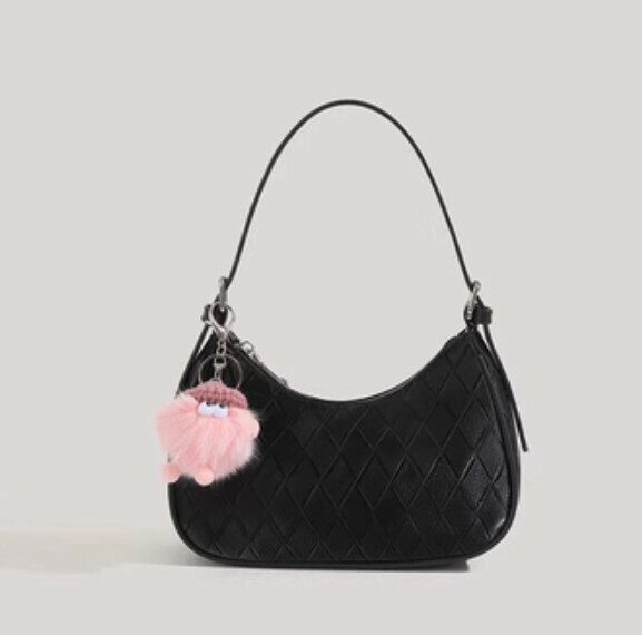 New pu leather high-end shoulder crossbody bag (black)