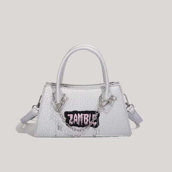 New pu leather commuter portable shoulder crossbody bag (crocodile pattern white)