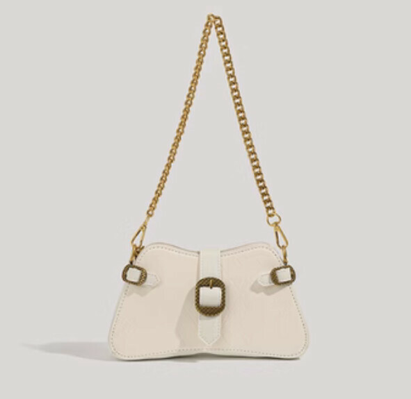 New pu leather hand chain commuter crossbody bag (white)